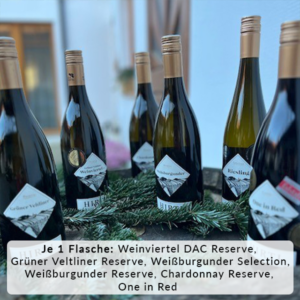 Reservepaket mit hochwertigen Weiß- und Rotwein-Reserven aus Österreich – exklusives Weinpaket für Genießer und besondere Anlässe.