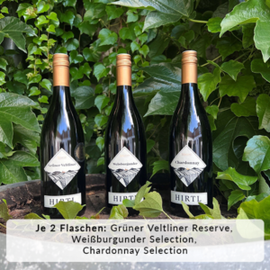 Grillpaket mit sechs Flaschen kräftigem Weißwein aus Österreich – drei ausgewählte Weißweine à zwei Flaschen, perfekt für Grillabende und sommerliche Gerichte.